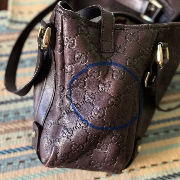 GUCCI 🤎☀️🤎 Authentic Abbey Guccissima Diagonal GG Hobo - Picture 10 of 16